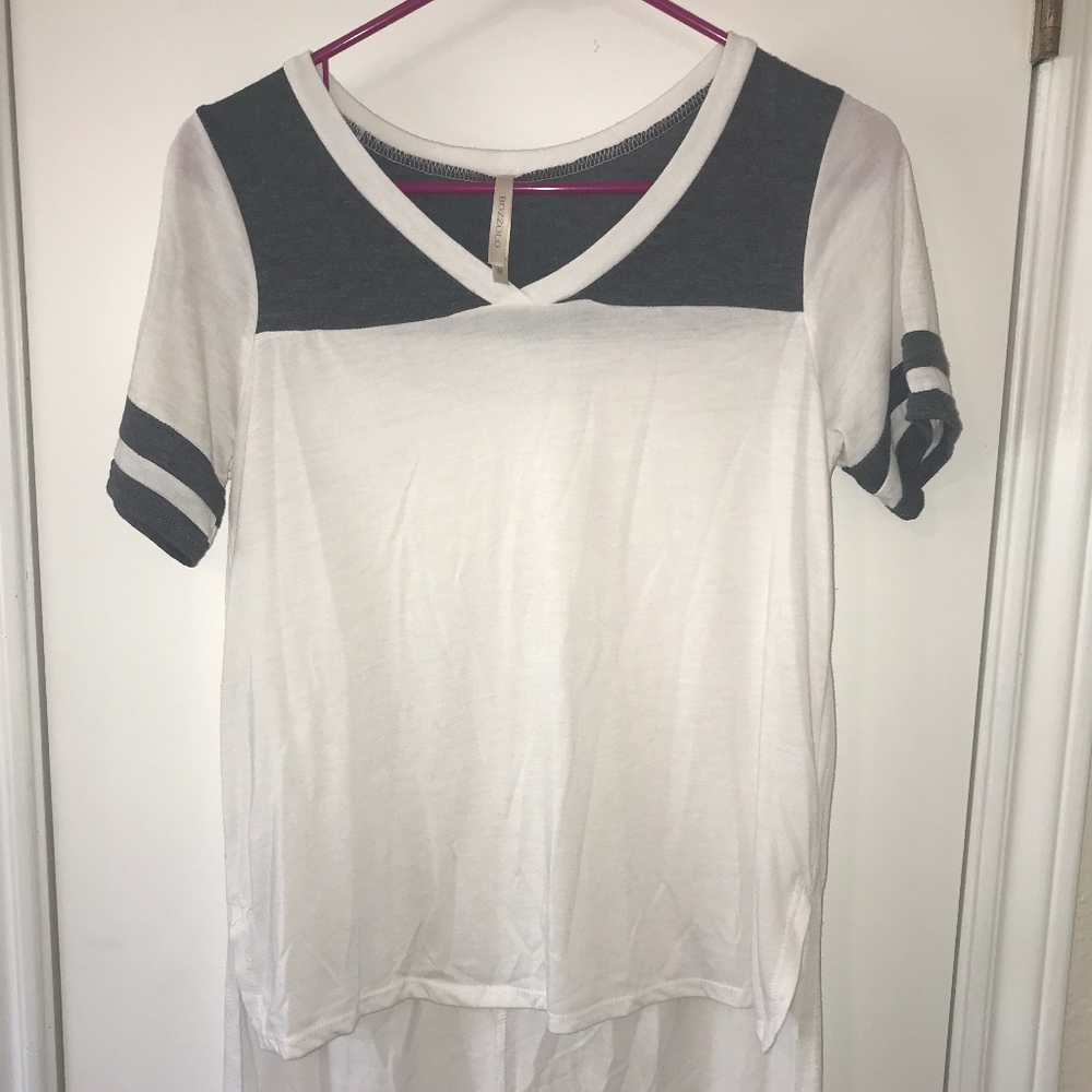 Grey and white "jersey" tee